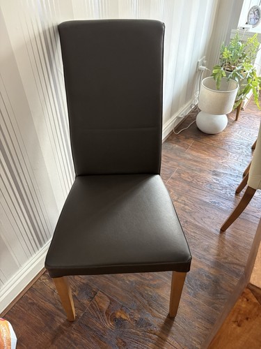Brown leather high back dining - brown,