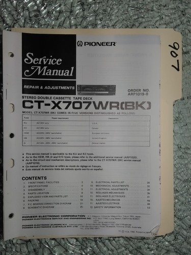Pioneer x707 service - pioneer,