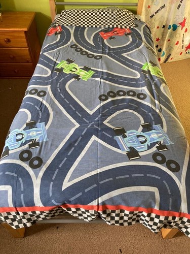 Race cars single bed - cars, duvet