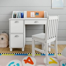 Wooden White Study Desk for