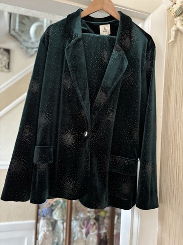 Velvet embellished emerald - embellished,