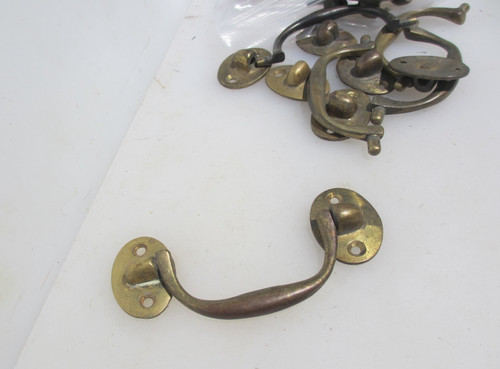 Vintage brass drawer drop - brass,