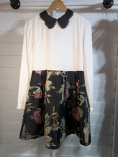 Sister Jane Mini Dress With Embroidery Detail And Lace Collar Size L