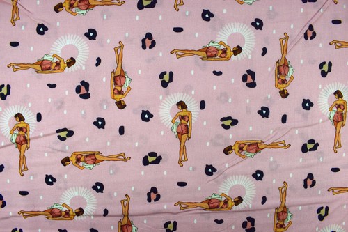 Retro pin girl fabric pink - retro,
