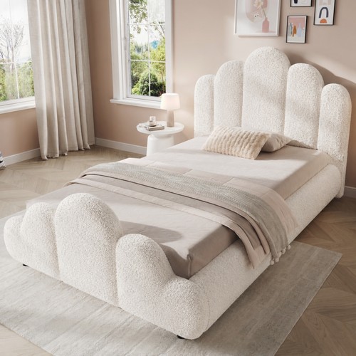 3ft single bouclé upholstered - single,