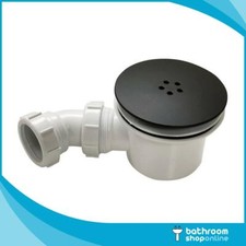 90mm Matt Black Shower Tray Waste Trap Fast Flow Suitable For Stone Shower Tray