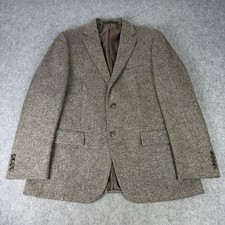 Marks & Spencer Blazer Mens UK 42 Brown Moon Tweed Worsted Jacket Wool Country