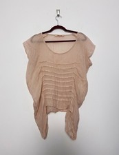 Privatsachen Top Tunic Size 2 Medium Baby Pink Pleated Long Shirt 