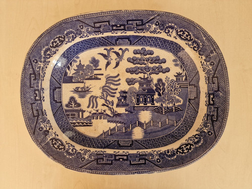 Antique blue willow - blue,