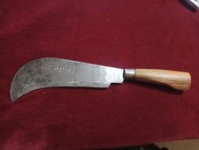 Vintage Hand Forged Bulldog 10  Inch Billhook Polished Hickory Handle