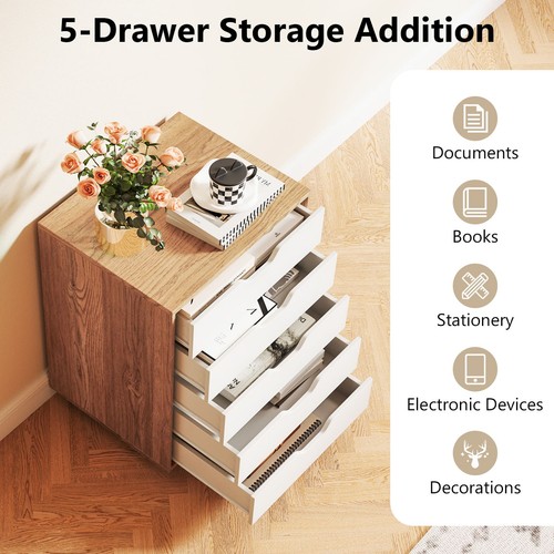 Drawer filing cabinet wooden - 5,