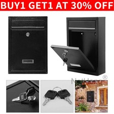 Post Box Large Letter Mail box Steel Lockable Outdoor Wall Mounted With Keys