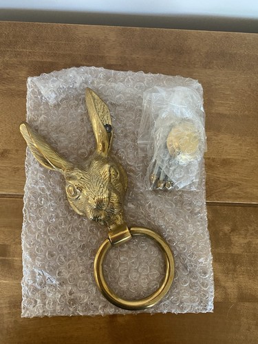 Brass rabbit door knocker - rabbit,