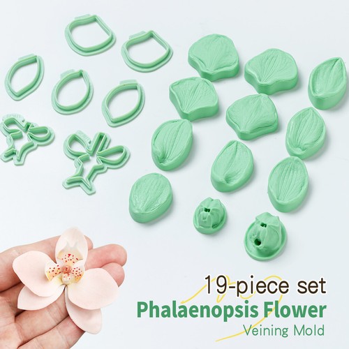19pcs butterfly orchid fondant - 19pcs,