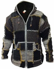 Mens Wool Patchwork Fleece