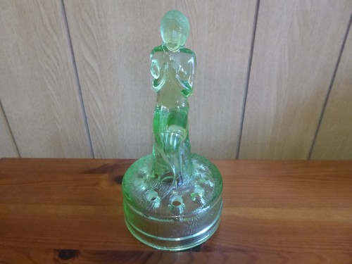 Vintage green glass art deco - glass,
