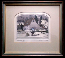 SIGNED/Ltd 87/250 - Graham Clarke Etching 'February' - Framed and Glazed Print