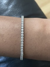 RRP £ 4000  - 4.26 Ct F/SI 100% Natural Round Diamond Tennis Bracelet White Gold