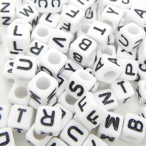 100 6mm white black - 6mm, letter