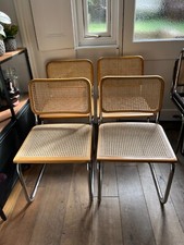 Set of 4 vintage Bauhaus Marcel Breuer beige beech wood Cesca dining chairs
