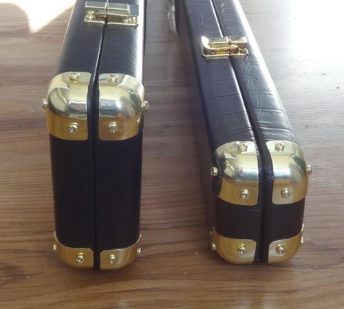 Leather cue case corner - case,