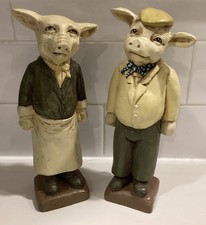 Two Vintage French Kitchen Pig