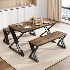 Kitchen Room Table Set with Benche Dining Table Set for 4 Space Saving Apartment
