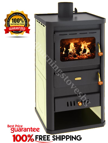 Wood burning stove back - burning,