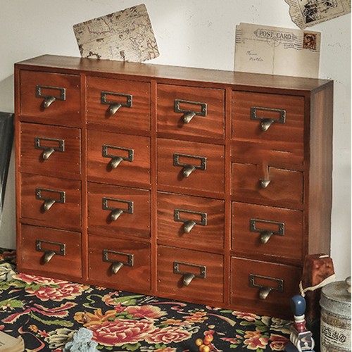 Vintage wooden16 drawer - vintage,