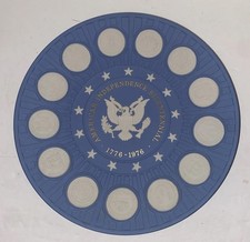 Wedgwood Blue Jasperware American Independence Bicentennial Plate 1776-1976