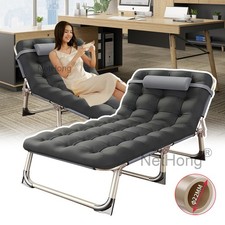 Camping Cot Heavy-Duty Portable Camping Bed  Folding Sleeping Bed with Mattress~