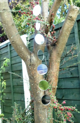 Garden hanging mirrors - garden, circles