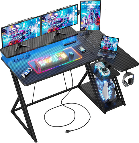 Shaped gaming desk with - shaped,
