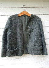 Rannoch Designs Jedburgh Scotland Vintage jacket wool Mohair grey/green L UK 16