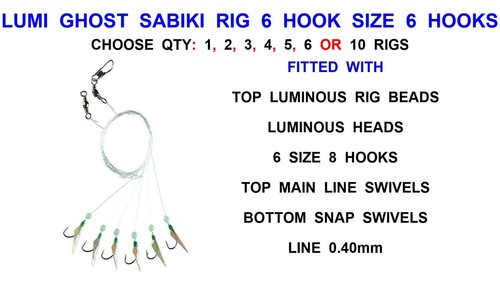 Lumi ghost sabiki rig - ghost, hook