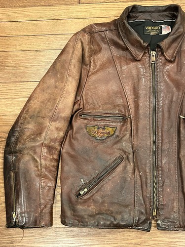Vtg 1970s vanson brown leather - vtg,
