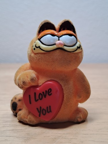 Vintage 1980s garfield flocked - garfield,