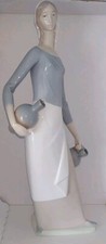 NAO Girl With Two Water Jugs 39.5 cm Figurine, Tiny Chip On Base ,No Box