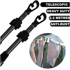 Telescopic Washing Line Prop Pole Clothes Line Dry Clothes Drying Airer Support