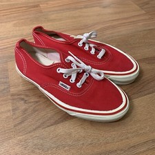 Vintage Made in USA VANS Lace Up Skate Low Casual Shoes size US 5.5 Red Canvas