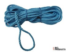 10mm Blue Polypropylene Lorry Rope 27mtrs Long With Spliced Loop - Tarpaulins 