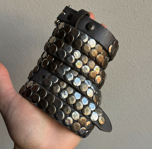 Vintage studded leather belt - vintage,