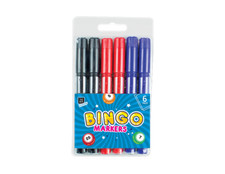 72 x Bingo Markers Dabbers Pens Coloured Set Black Felt Red Blue Tickets Game