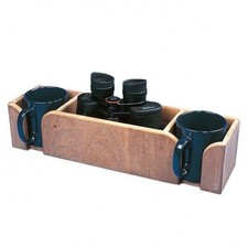 Solid Teak Mug & Binocular Holder for Boats and Yachts