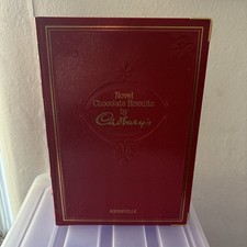 Vintage Tin Novel Chocolate Biscuits by Cadbury's Red & Gold Faux Book Design