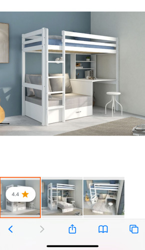 White high sleeper - sleeper, bed
