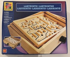 Labyrinth Tilting Game of Skill Solid Wood, 2 Metal Balls