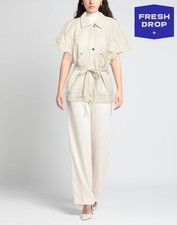 RRP€349 ALTER EGO Leather Jacket Size M Lined Short Sleeve Collared Belted