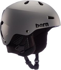 Bern Macon Classic Snowboard Helmet for Men and Women - Matte Grey, Large