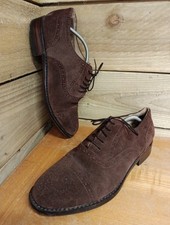 Samuel Windsor Handmade Brown Suede Leather Shoes Laced Brogues Smart UK 9